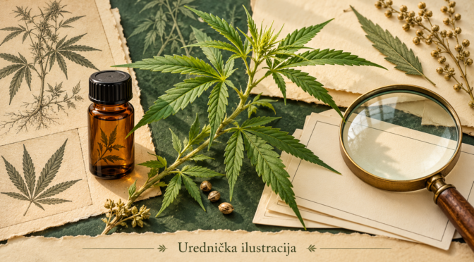 CBG — urednička ilustracija konoplje, uzorka i istraživačkih kartica